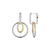 Circadia Sterling Silver & Yellow Gold Plated Circle Drop Earrings by ELLE