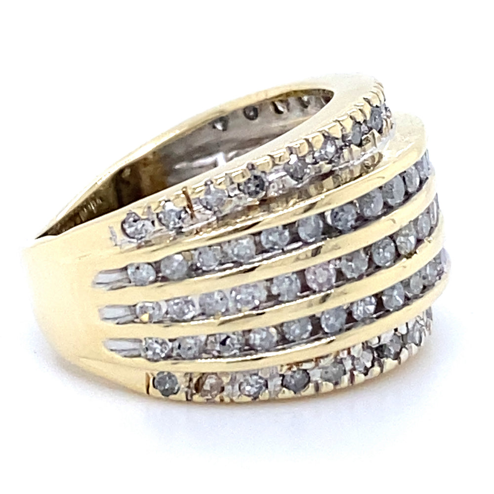 Estate 5-Row Diamond Ring