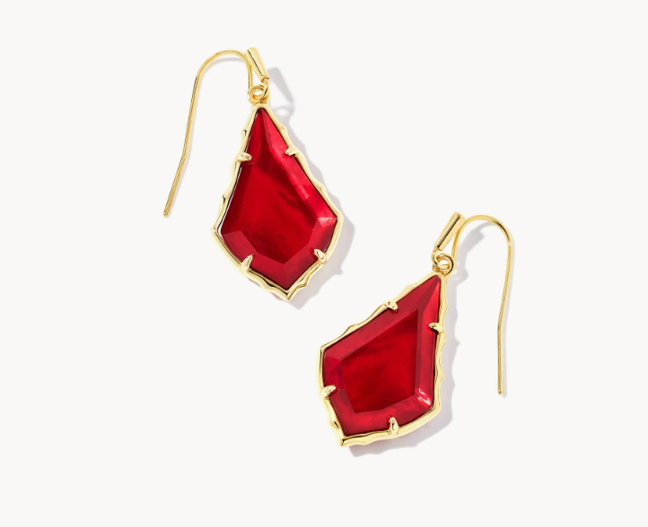 
            
                Load image into Gallery viewer, Alex Gold Small Faceted Drop Earrings Cranberry Illusion by Kendra Scott
            
        