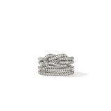 Love Knot Silver Diamond Pave Ring by John Hardy