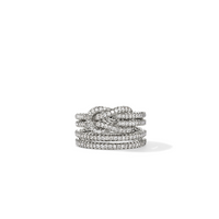 Love Knot Silver Diamond Pave Ring by John Hardy