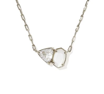 Tatum Silver Neutral Mix Short Pendant Necklace by Kendra Scott