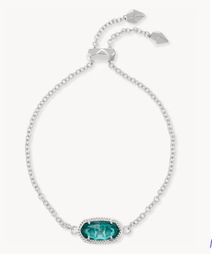 Elaina Silver Plated  Adjustable Chain Bracelet in London Blue by Kendra Scott