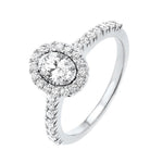Modern Oval Diamond Engagement Ring with Halo