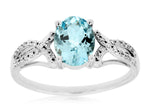 Aquamarine and Diamond Ring