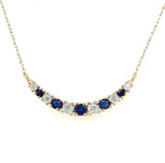 14K Yellow Gold 0.40cttw Sapphire & 0.10cttw H/I SI Diamond Necklace