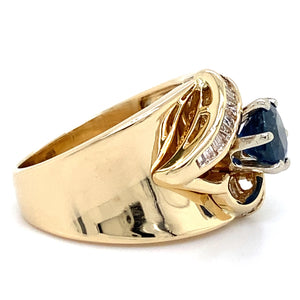 Estate Blue Sapphire Saddle Ring