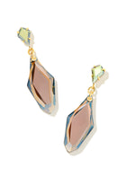 Alexandria Gold Plated Statement Earring with Gray Dichroic Glass by Kendra Scott