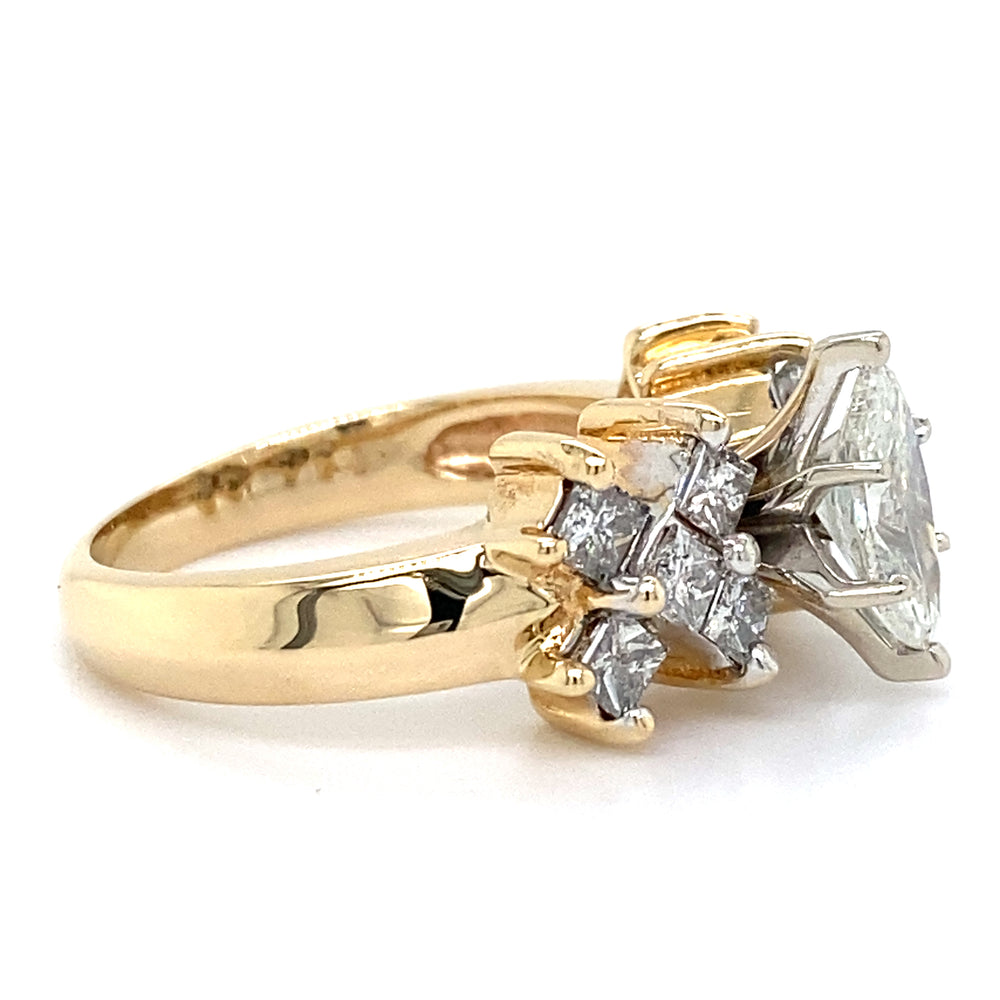 Estate Marquise & Princess Cut Diamond Ring