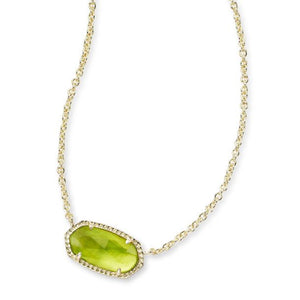 Elisa Gold Plated Necklace in Peridot Illusion by Kendra Scott