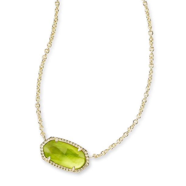 Elisa Gold Plated Necklace in Peridot Illusion by Kendra Scott