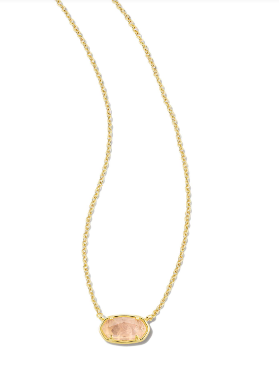 Grayson Stone Pendant Necklace Gold Rose Quartz by Kendra Scott