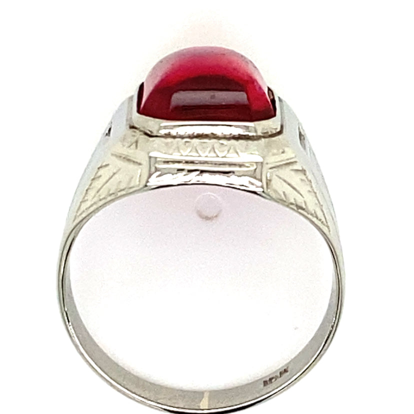 Estate Synthetic Ruby Ring