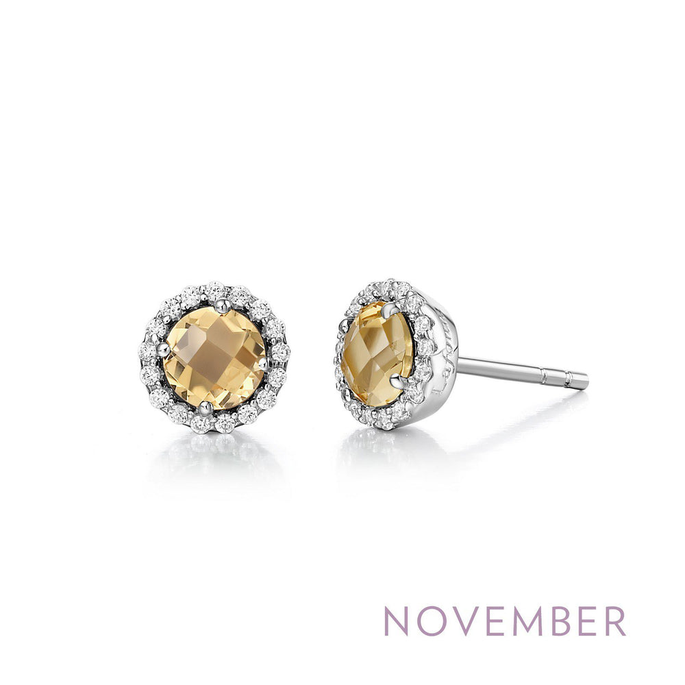 Simulated Citrine Birthstone Stud Earrings by Lafonn