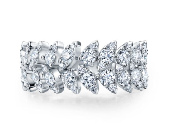 18K White Gold 1.54cttw VS GH HOF Aerial Double Dewdrop Ring