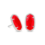 Ellie Silver Plated Earrings in Red Illusion by Kendra Scott