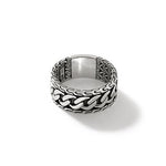 Carved Chain Silver 9mm Band Ring Sz 10 by John Hardy