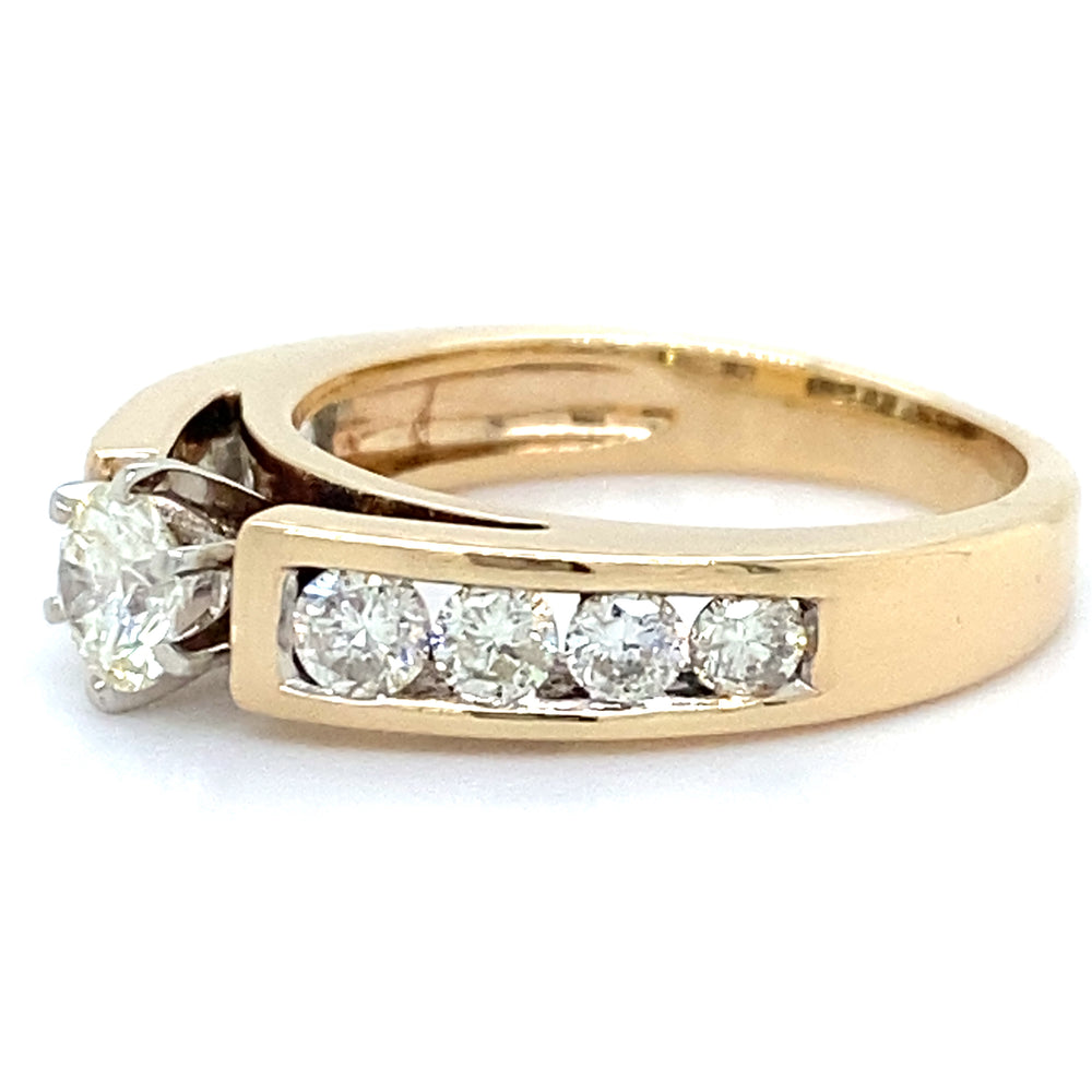 Estate 0.86cttw Channel Set Engagement Ring