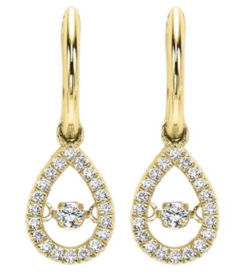 10K Yellow Gold Rhythm of Love Diamond Earrings