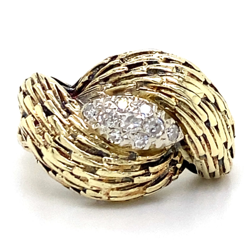 Estate Textured Bypass Ring