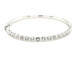 14K White Gold 1.80cttw Diamond Bangle Bracelet