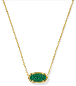 Elisa Gold Plated Emerald Drusy Short Pendant by Kendra Scott