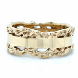 Estate Wedding Band with Nugget Edging