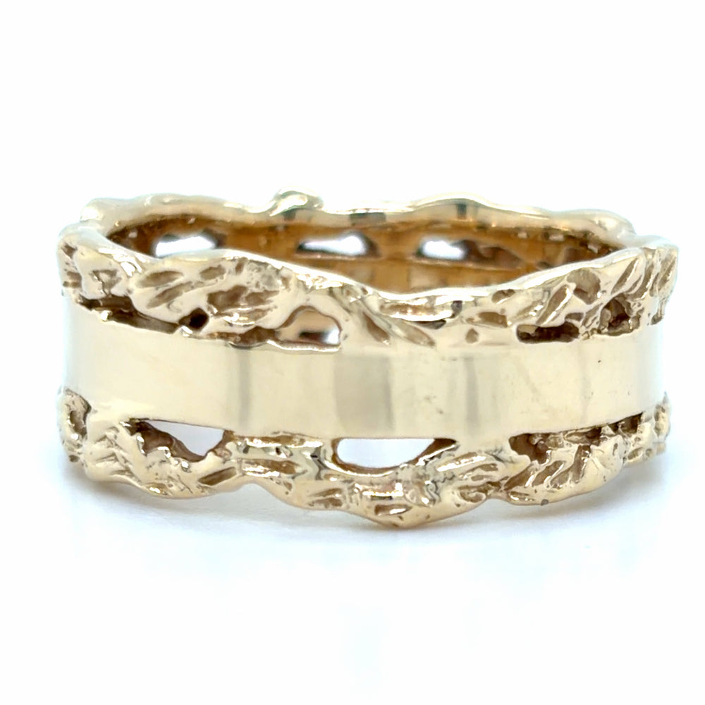 Estate Wedding Band with Nugget Edging