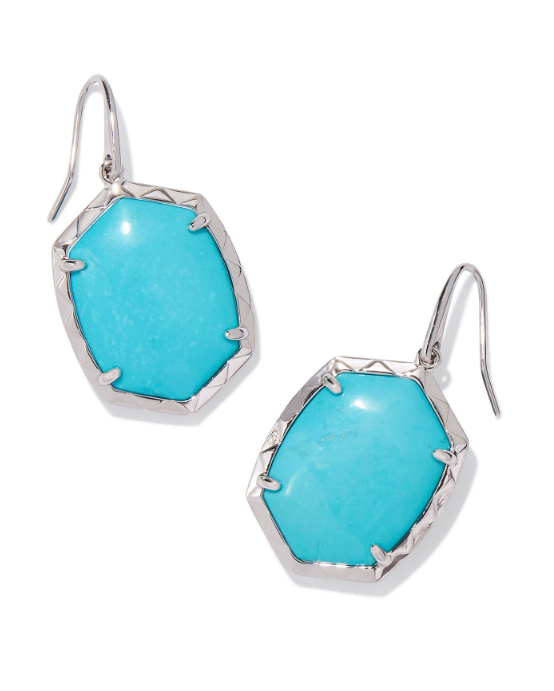 Daphne Silver Plated Variegated Turquoise Magnesite Drop Earrings by Kendra Scott