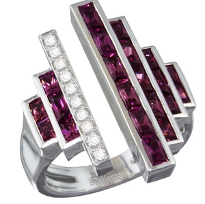 14K White Gold 2.96cttw Rhodolite & 0.15cttw Diamond Ring by Bellarri