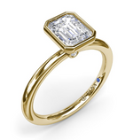 14K Yellow Gold 0.02cttw VS FG Modest Solitaire Diamond Semi-Mount Ring by Fana