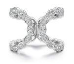 18K White Gold HOF 0.55cttw VS-SI GH Lorelei Floral Open Diamond Ring Sz 10
