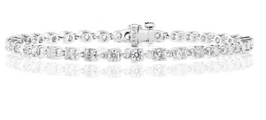 14K White Gold 3.00cttw GH SI1 Diamond Bracelet Sz 7