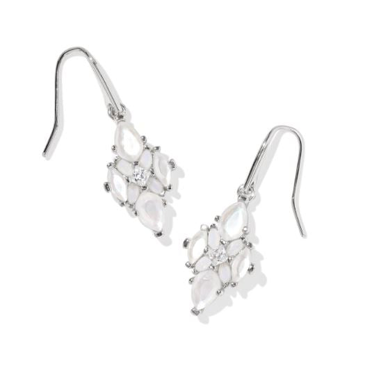 Abbie Silver Neutral Mix Crystal Drop Earrings by Kendra Scott