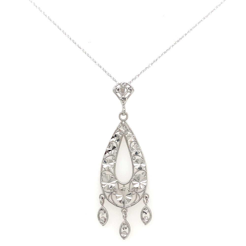 Estate Diamond Cut Fancy Pendant