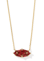 Lindy Rae Elisa Gold Plated Red Crystal Short Pendant Necklace by Kendra Scott