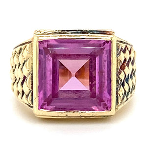 Estate Synthetic Pink Spinel Ring