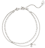 Eve Silver White Pearl Multi Strand Bracelet by Kendra Scott