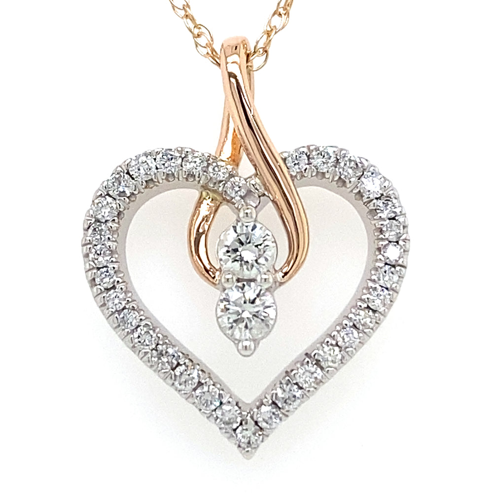 Estate Rose Gold Heart Necklace