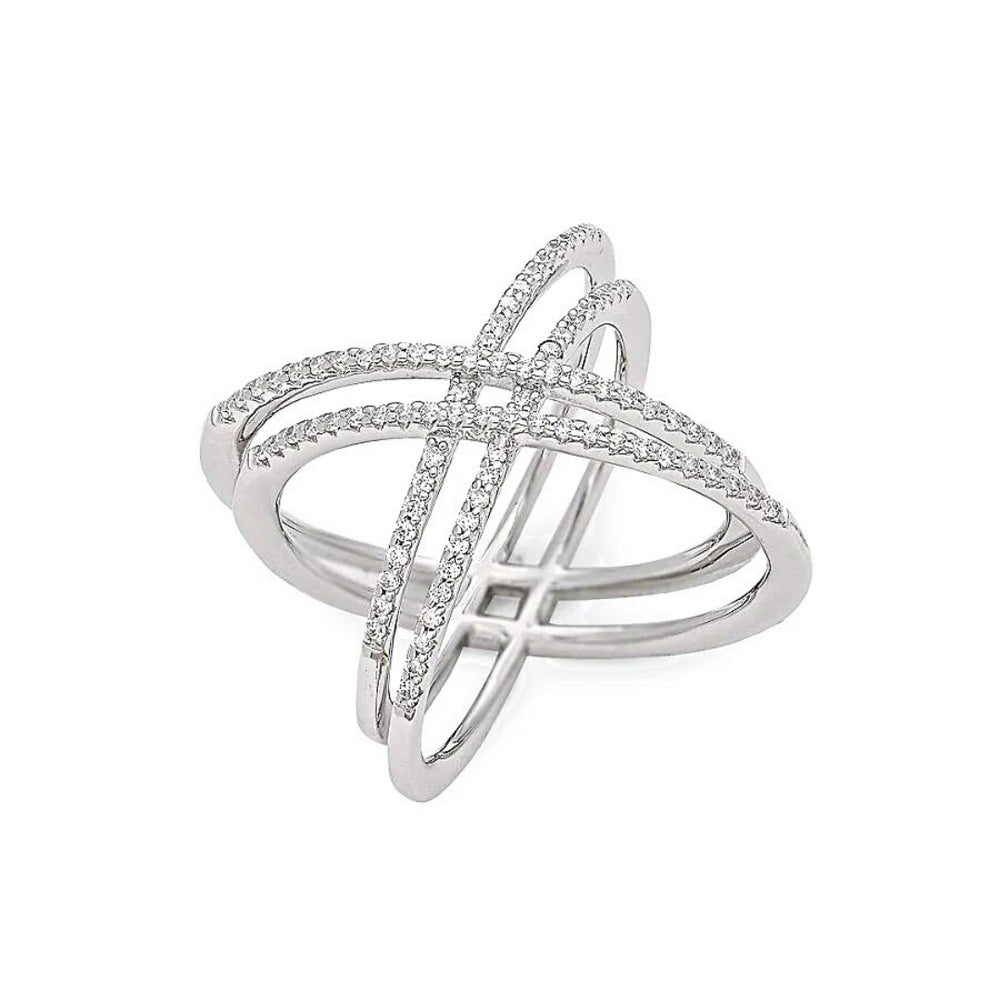 Criss-Cross Ring in Sterling Silver by Lafonn