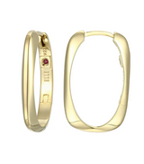 Yellow Gold Rectangular Hoop Earrings