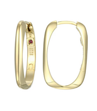 Yellow Gold Rectangular Hoop Earrings