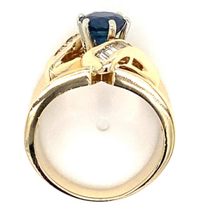 Estate Blue Sapphire Saddle Ring