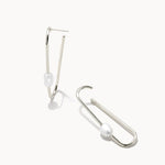 Lindsay Silver Plated Hoop Earrings White Pearl by Kendra Scott