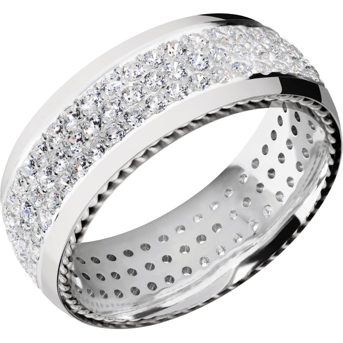 14K White Gold + Polish Finish