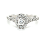 Oval Engagement Ring with Oval Lab Grown Diamond and Halo