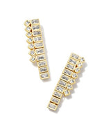 Gracie Gold Plated White CZ Tennis Linear Earrings by Kendra Scott