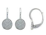 14K White Gold, 0.23cttw SI H-I Diamond Lever Back Earrings