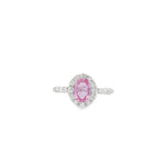 14K White Gold 1.00ct Pink Sapphire & 0.47cttw Diamond Ring by RJM