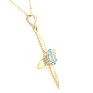 Estate Blue Topaz Cross Necklace